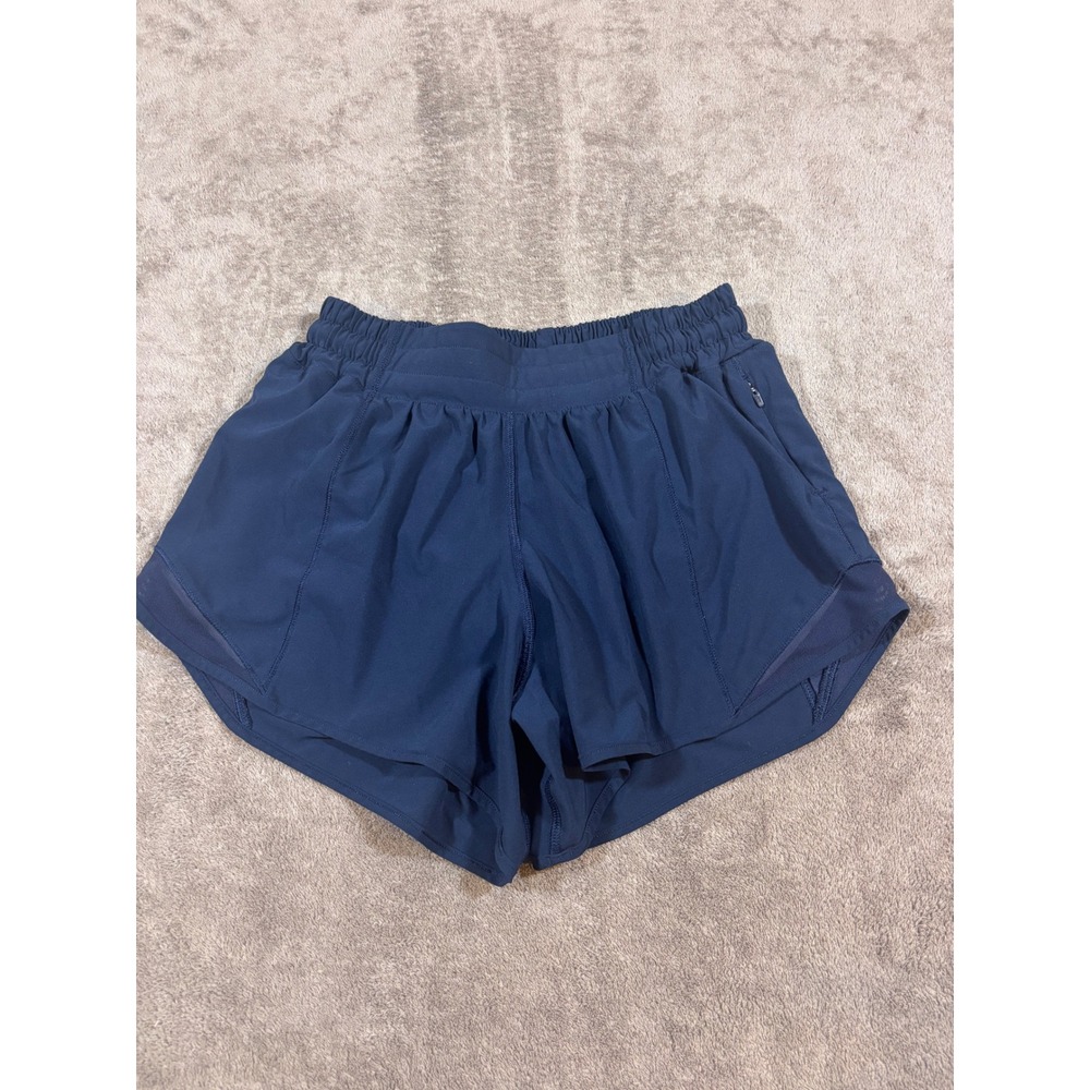 Lululemon Hotty Hot Short II Long 4" Navy Blue Womens Size 4 Running Training